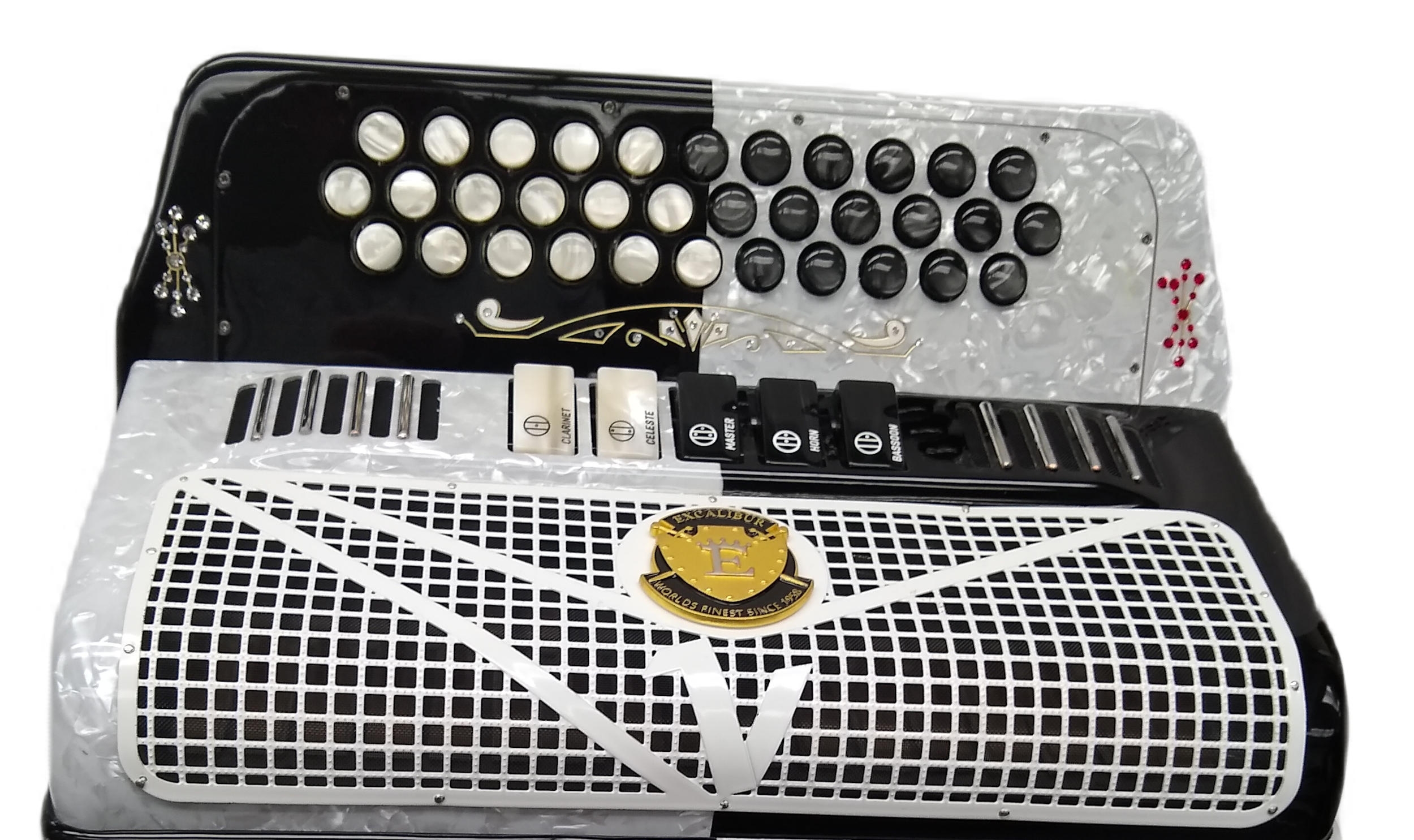 Excalibur Veracruz Special Limited Edition 5 Switch Button Accordion Black/white FBbEb