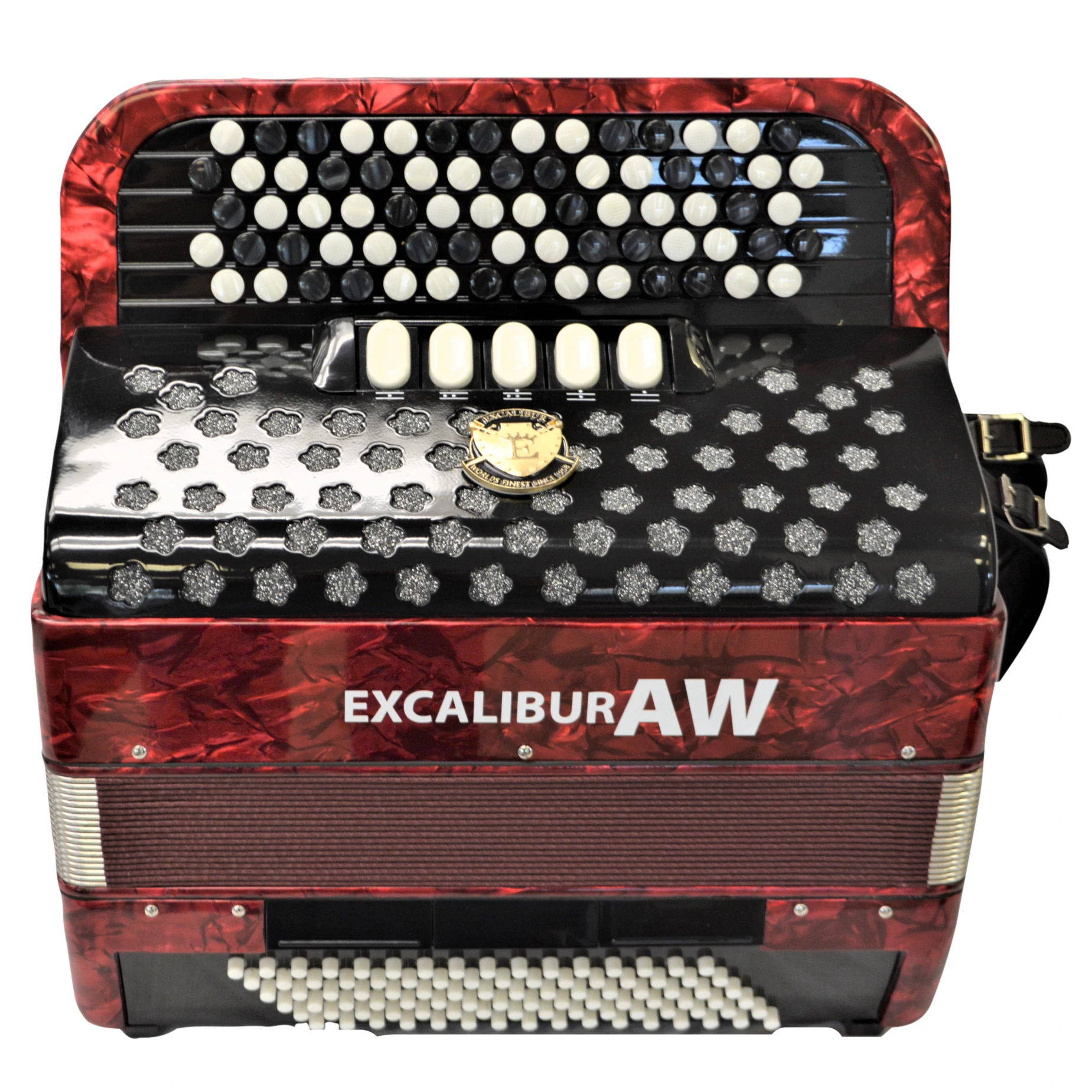Excalibur 96 Bass Chromatic Button Accordion Akordeon Werks(AW) Red Polish C System