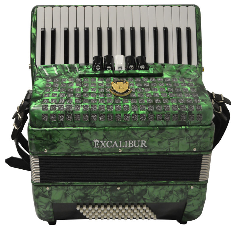 Excalibur Super Classic 60 Bass Piano Accordion Green