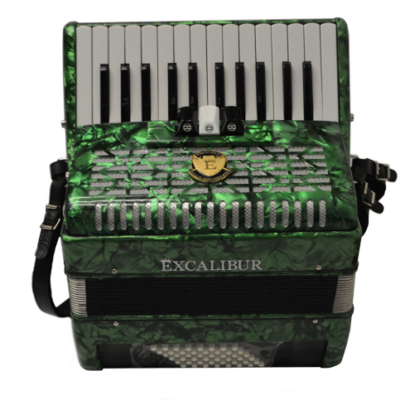 Excalibur Super Classic Ultralight 32 Bass Piano Pro Accordion - Green