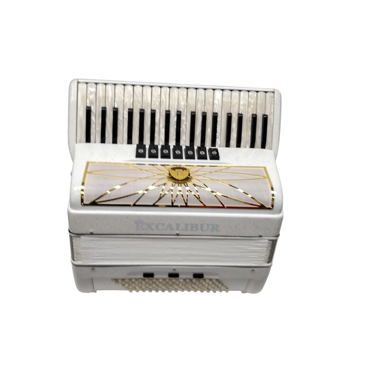 Excalibur Weltbestin 96 Bass Anniversary Edition Piano Accordion - White - Image 2